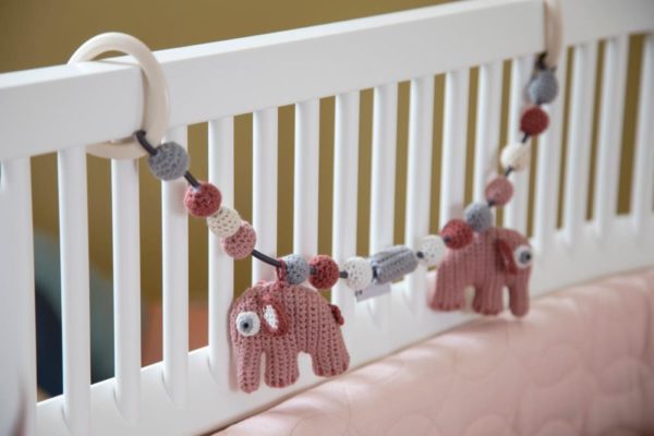 Sebra Kinderwagenkette Elefant Rosa – Bild 2
