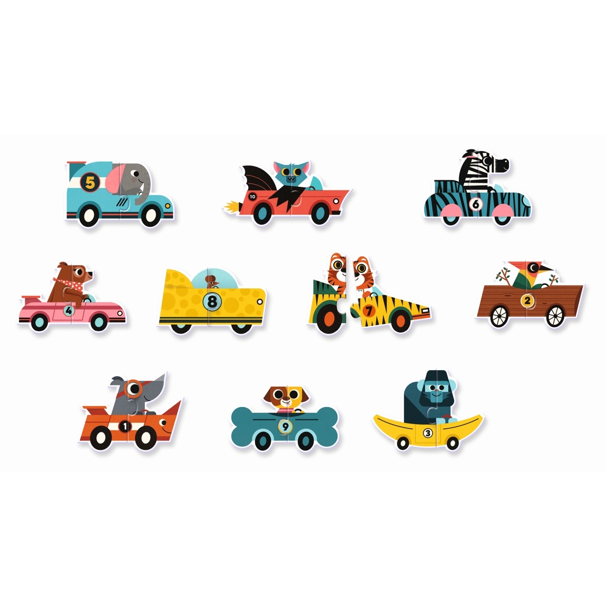 DJECO Puzzle Duo Rennautos – Bild 2