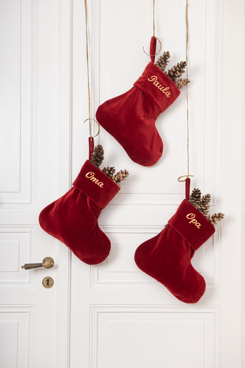 Paula & Ferdinand Nikolausstrumpf SAMT kupferrot – Bild 2