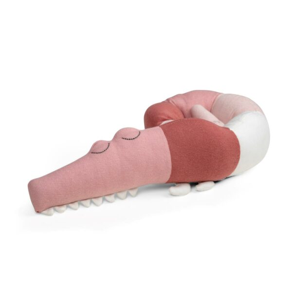 Sebra Gestrickten Mini-Kissen, Sleepy Croc, blossom pink