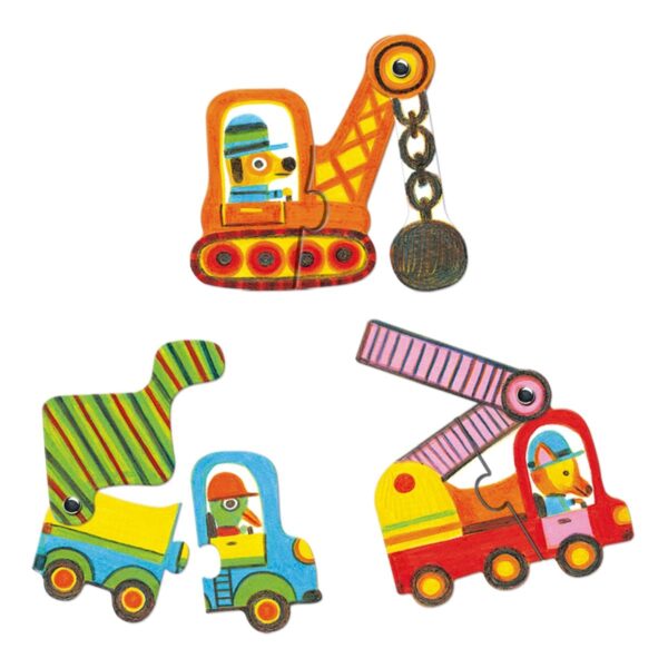 DJECO Puzzle Duo Fahrzeuge – Bild 2