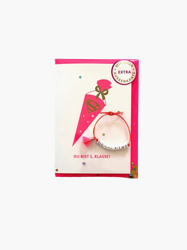 von Rike Karte zur Einschulung: Armband Schulkind Girls