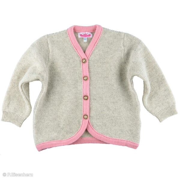 P. Eisenherz Strickejacke Beige-Rosa