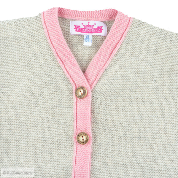 P. Eisenherz Strickejacke Beige-Rosa – Bild 2