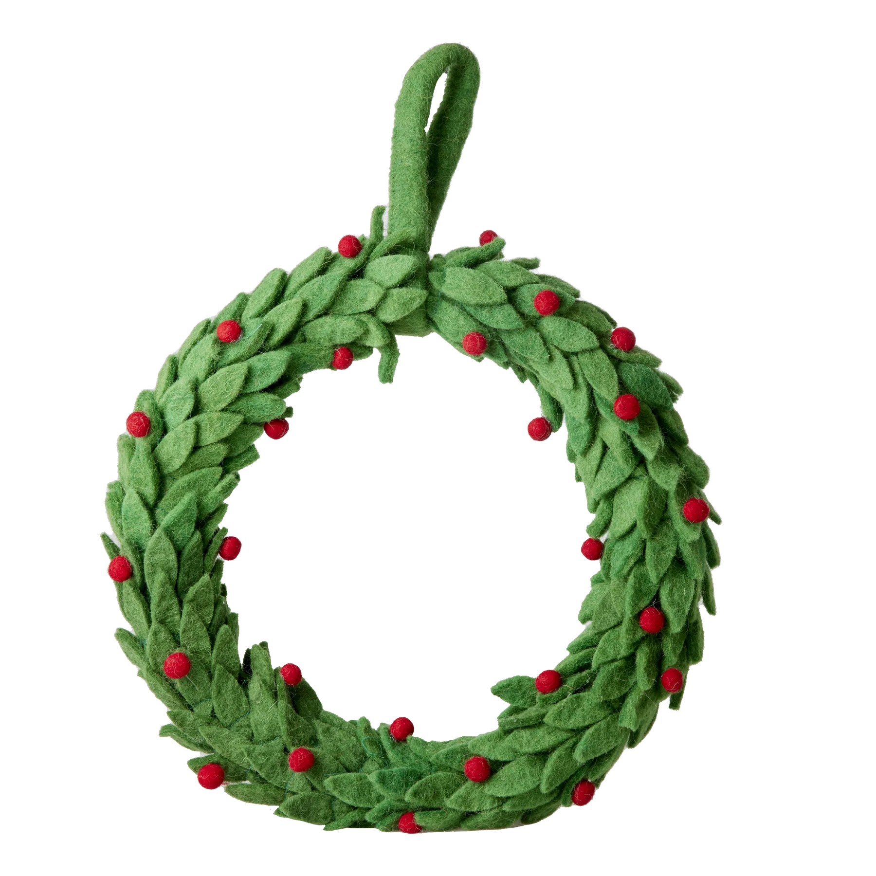 Rice Stoff Dekoration - Weihnachtskranz - Grün