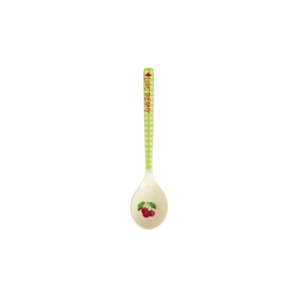 Rice Melamin Teelöffel - Grün - "Love Therapy" Cherry Druck