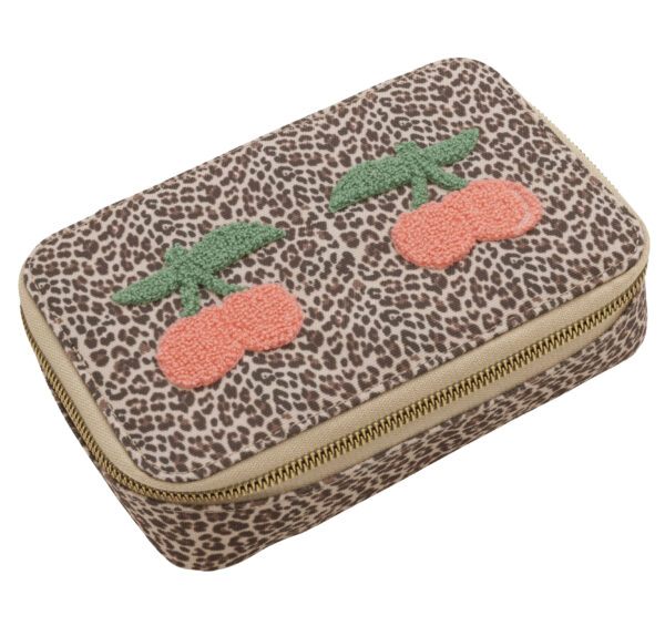 Jeune Premier Federmappen Gefüllt Leopard Cherry
