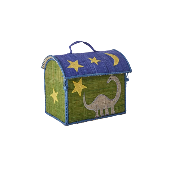RICE Kids Bag Raffia Dinosaurier Extra Klein