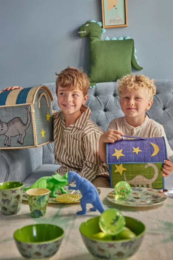 RICE Kids Bag Raffia Dinosaurier Extra Klein – Bild 2