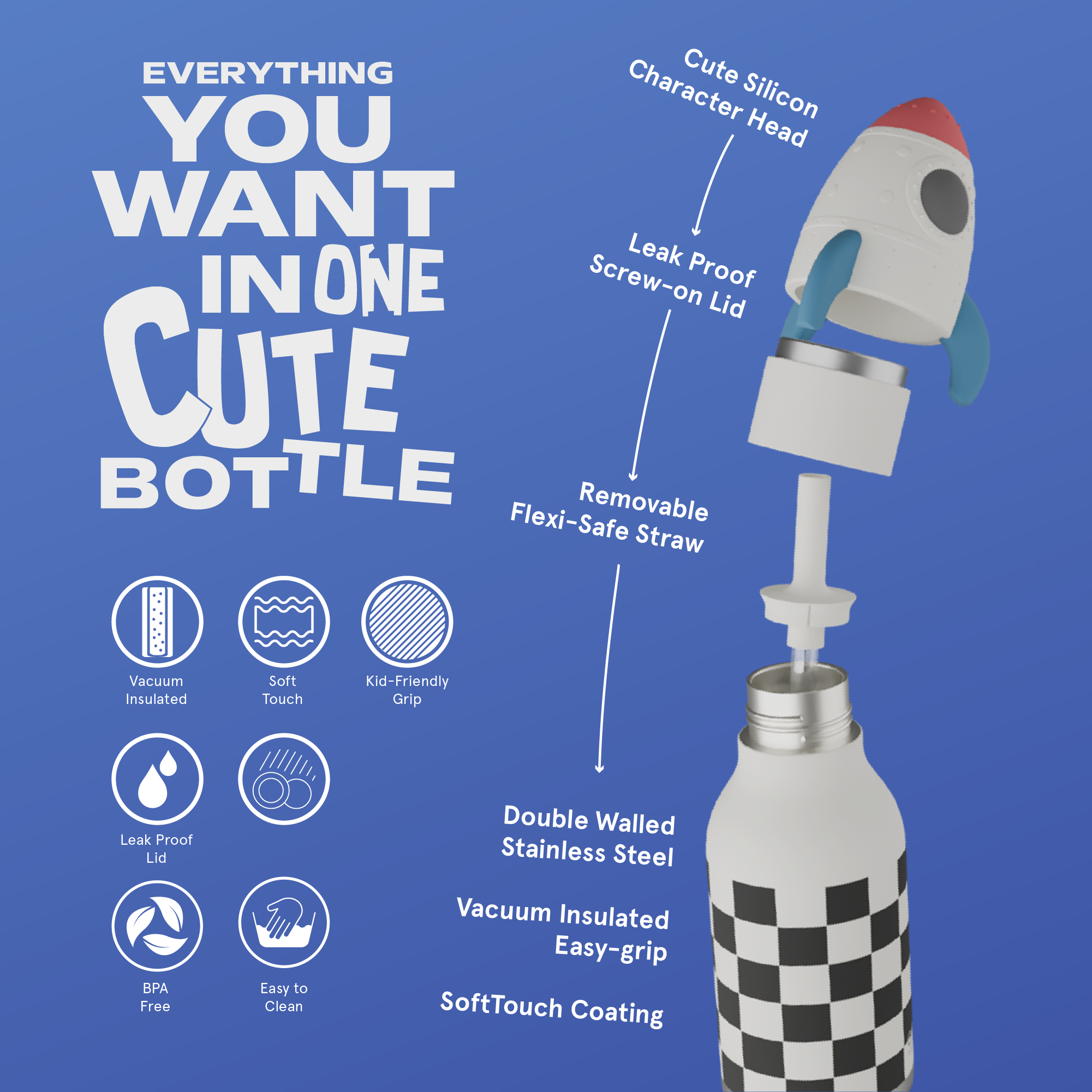 ASOBU- Stainless Steel Water Bottle Rocket – Bild 3