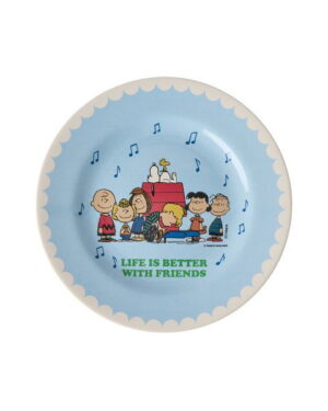 Rice-Melamin Runder Kinderteller mit soft Blue Snoopy Print