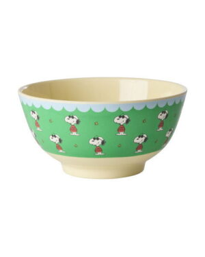Rice - Mittelgroße Melanine Schüssel mit Grün Snoopy Print