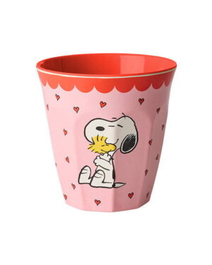 Rice - Mittelgroßer Becher in Rosa mit Snoopy Print