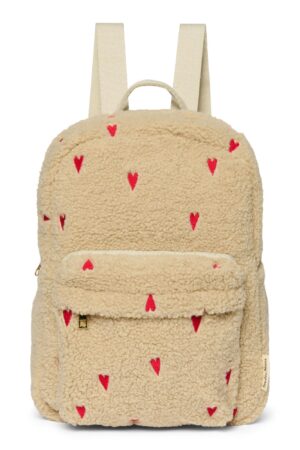 Noos - Ecru Hearts Teddy Midi-Rucksack