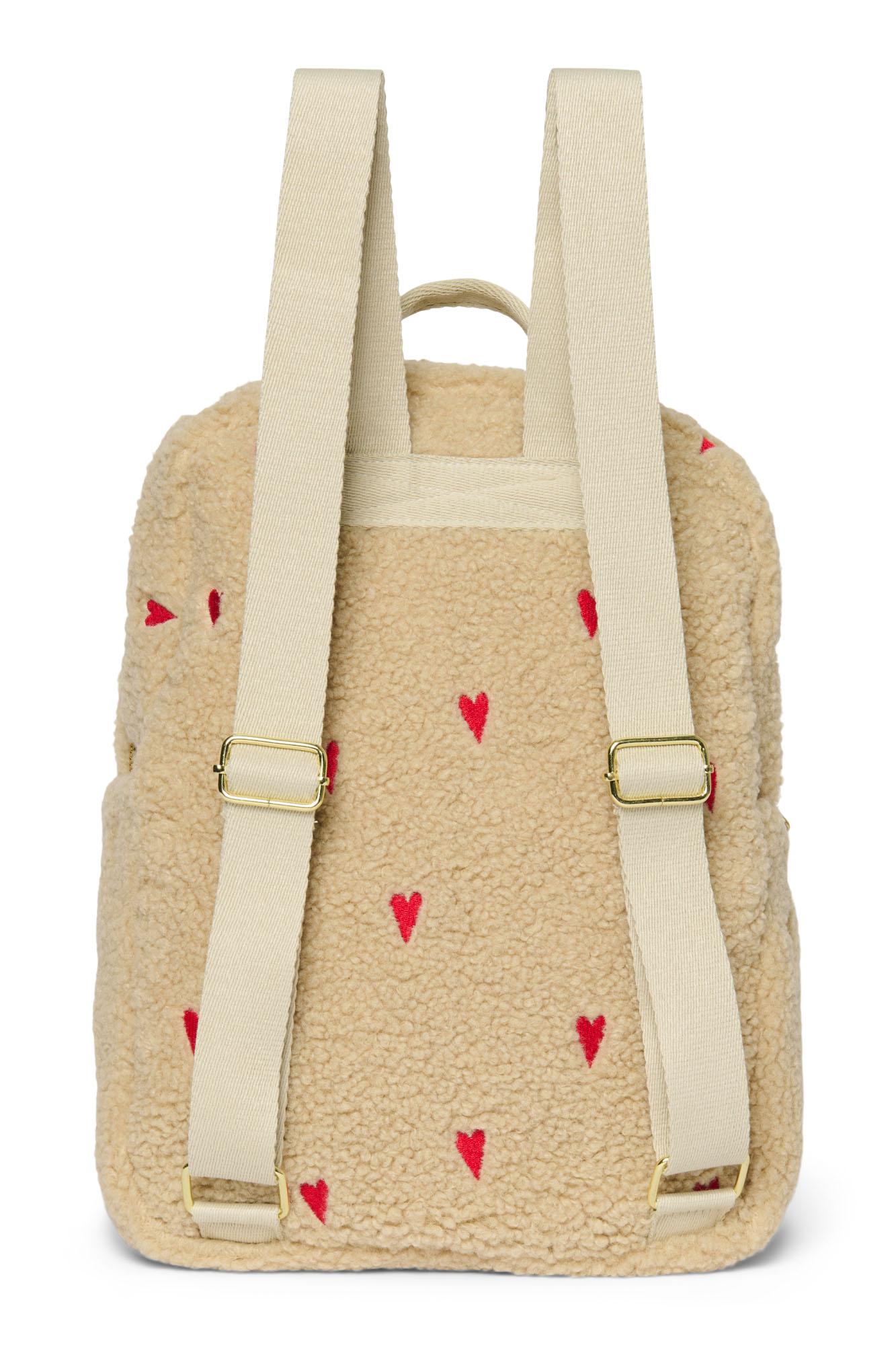 Noos - Ecru Hearts Teddy Midi-Rucksack – Bild 2